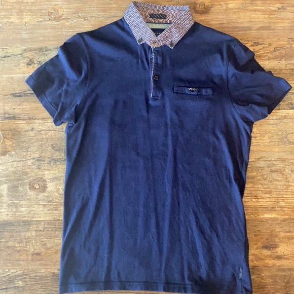 Ted Baker Navy Polo_size3 - Picture 3 of 7
